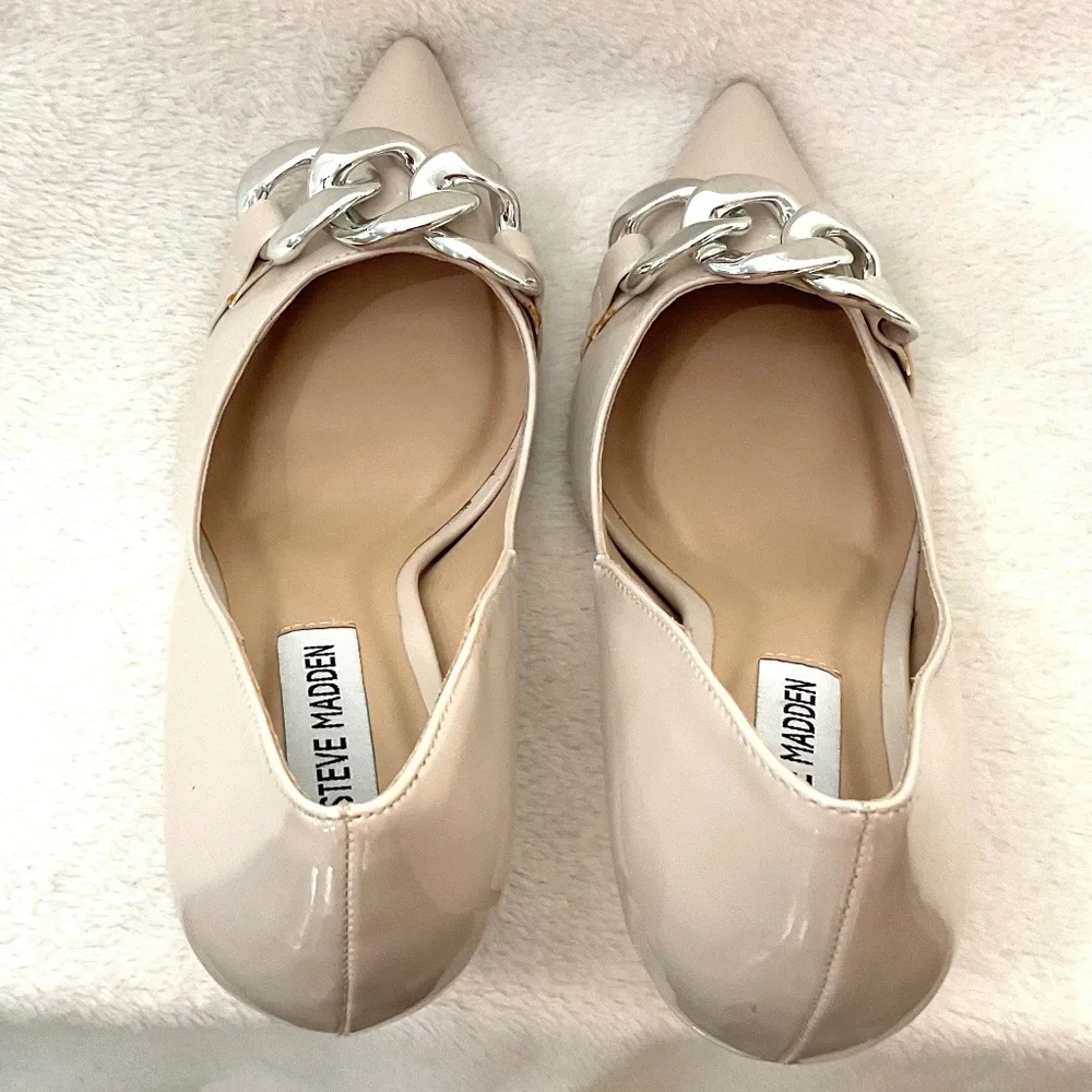 NUDE TAUPE STEVE MADDEN ZILDA DRESSY POINTED TOE HIGH HEEL SHOE Sz 6.5 - Picture 11 of 16